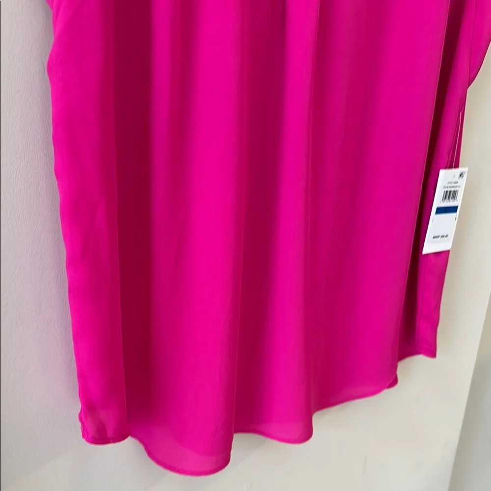 Chaus New York Exuberant Pink V-Neck Ruffle Sleeve Blouse Size XL - Picture 5 of 12